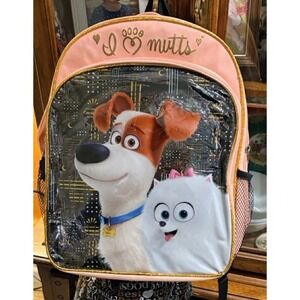 Girls Pets Life Backpack with water bottle holder on side and front pocket